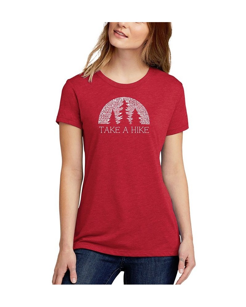 Women's Premium Blend Nature Lover Word Art T-shirt Red $22.19 Tops