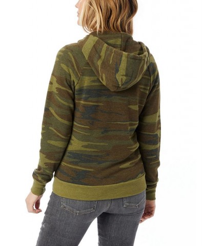 Alternative Apparel Adrian Printed Eco-Fleece Women's Zip Hoodie Green $31.98 Sweatshirts