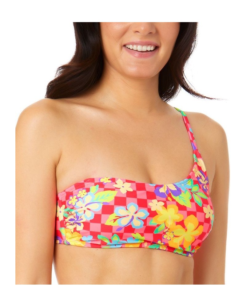 Juniors' Art Block Tropic Asymmetrical Bikini Top Multi $17.15 Swimsuits