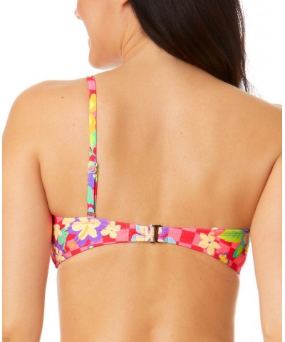 Juniors' Art Block Tropic Asymmetrical Bikini Top Multi $17.15 Swimsuits