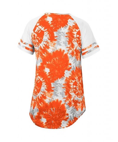 Women's Orange White Miami Hurricanes Annie Oversized Tie-Dye Raglan T-shirt Orange, White $19.60 Tops