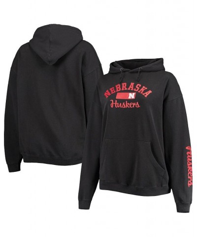 Women's Black Nebraska Huskers Rock n Roll Super Oversized Pullover Hoodie Black $39.20 Sweatshirts