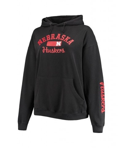 Women's Black Nebraska Huskers Rock n Roll Super Oversized Pullover Hoodie Black $39.20 Sweatshirts