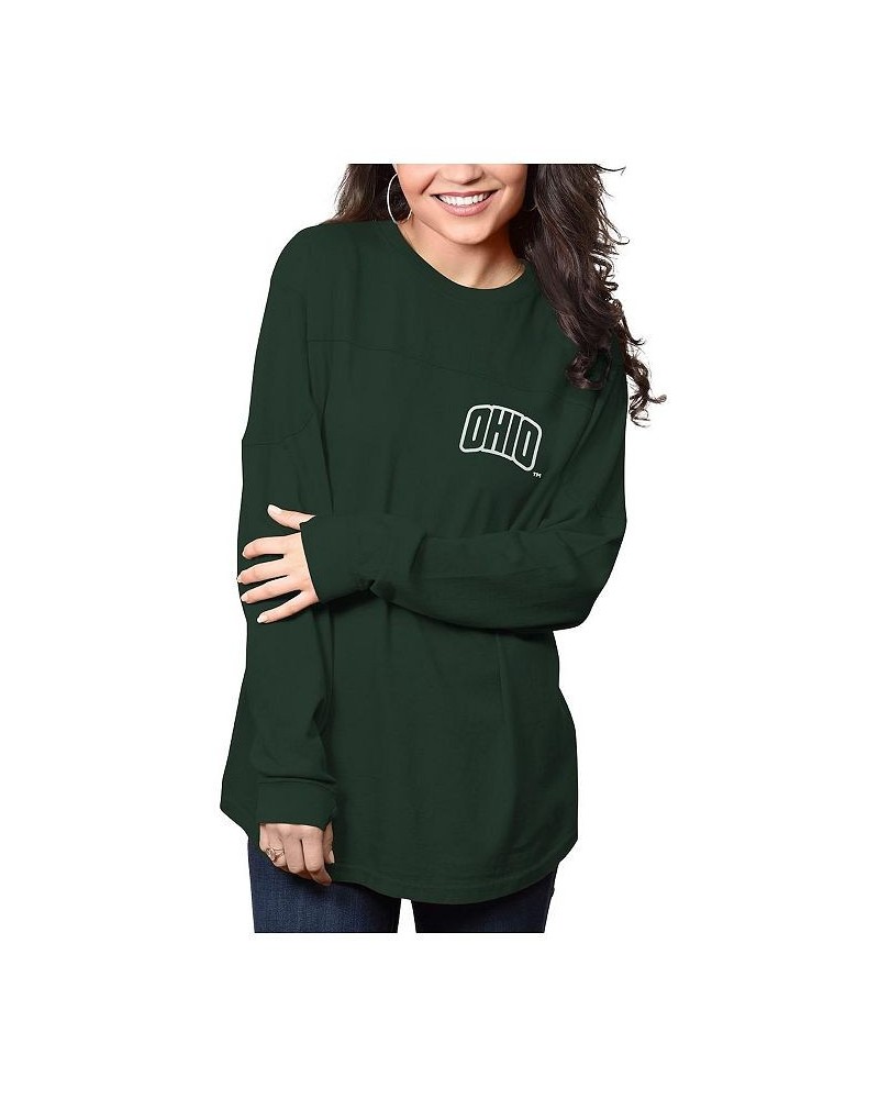 Women's Green Ohio Bobcats The Big Shirt Oversized Long Sleeve T-shirt Green $31.34 Tops