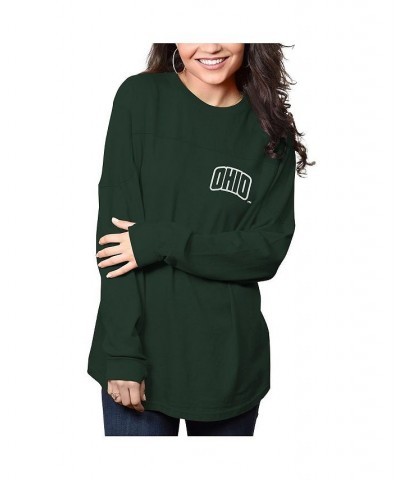 Women's Green Ohio Bobcats The Big Shirt Oversized Long Sleeve T-shirt Green $31.34 Tops