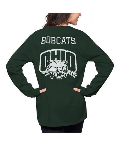 Women's Green Ohio Bobcats The Big Shirt Oversized Long Sleeve T-shirt Green $31.34 Tops