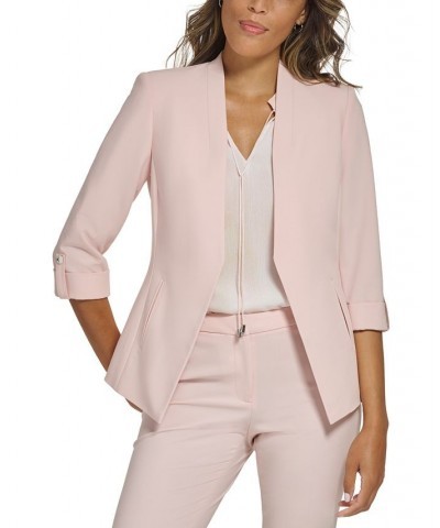 Petite 3/4-Sleeve Collarless Open Front Blazer Petal $63.60 Jackets