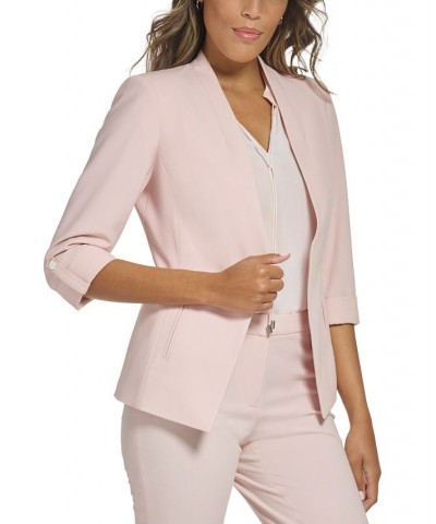 Petite 3/4-Sleeve Collarless Open Front Blazer Petal $63.60 Jackets