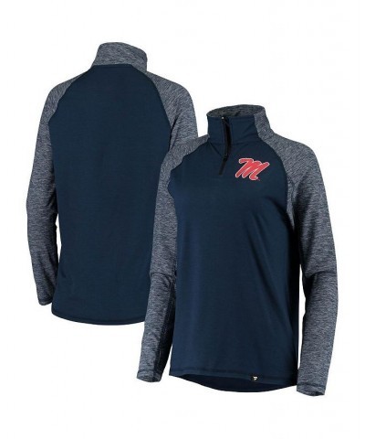 Women's Branded Navy Ole Miss Rebels Made to Move Raglan Quarter-Zip Jacket Navy $32.90 Jackets