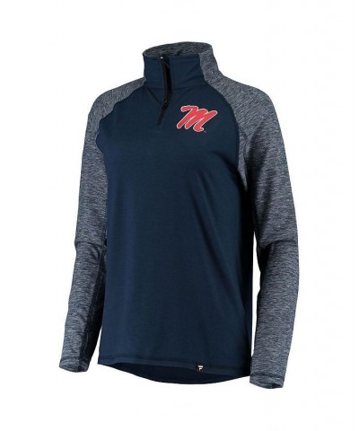 Women's Branded Navy Ole Miss Rebels Made to Move Raglan Quarter-Zip Jacket Navy $32.90 Jackets