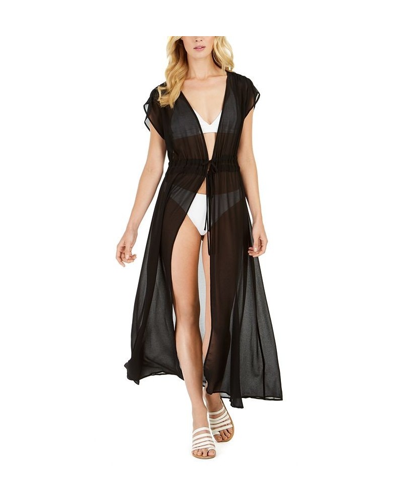 St. Tropez Solid Tie-Front Maxi Dress Cover-Up Black $49.98 Swimsuits