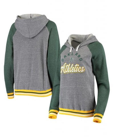 Women's by New Era Heathered Gray Oakland Athletics Cuff Tri-Blend Raglan Pullover Hoodie Heathered Gray $38.70 Sweatshirts