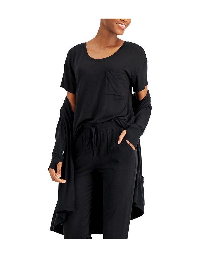 Super Soft Scoop-Neck Pajama Top Black $13.57 Sleepwear