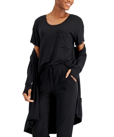 Super Soft Scoop-Neck Pajama Top Black $13.57 Sleepwear