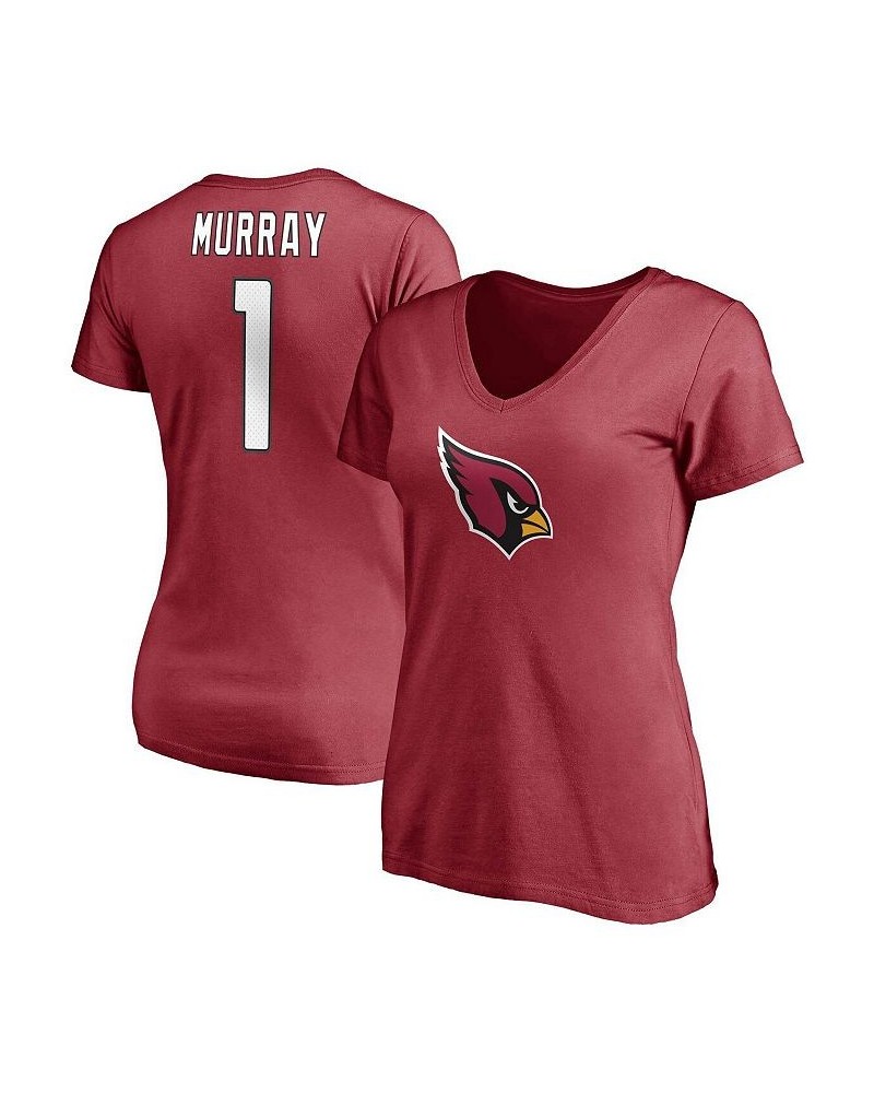 Women's Branded Kyler Murray Cardinal Arizona Cardinals Player Icon Name and Number V-Neck T-shirt Cardinal $19.80 Tops