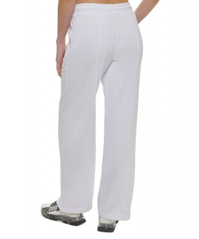 Women's Drawstring-Waist Piping-Trim Pants White $34.06 Pants