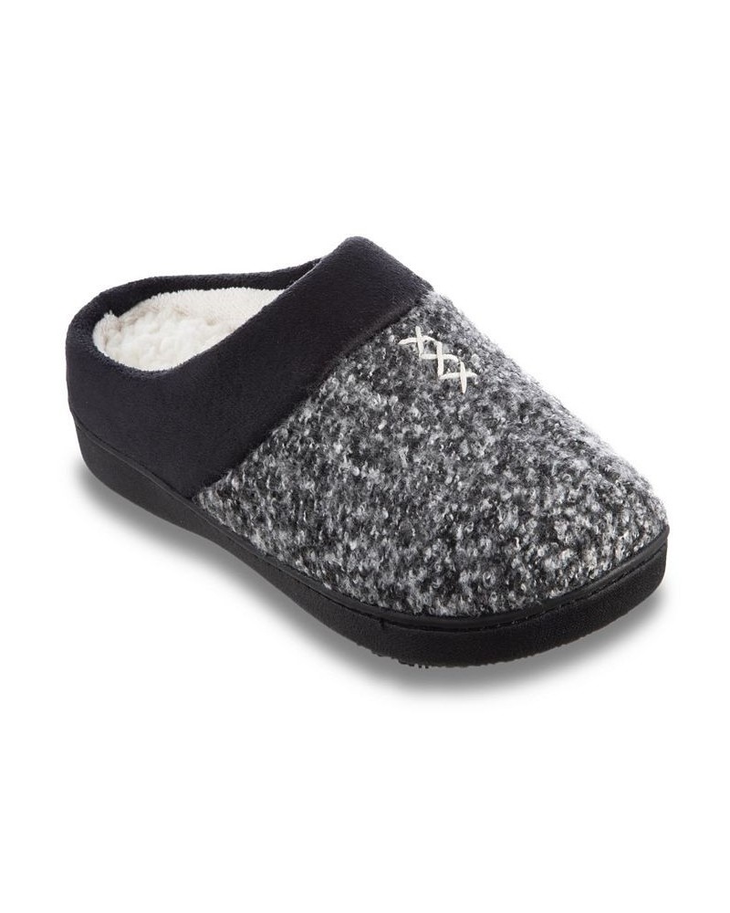 Women's Heathered Knit Jessie Hoodback Slippers Gray $13.20 Shoes