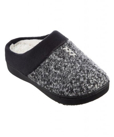 Women's Heathered Knit Jessie Hoodback Slippers Gray $13.20 Shoes