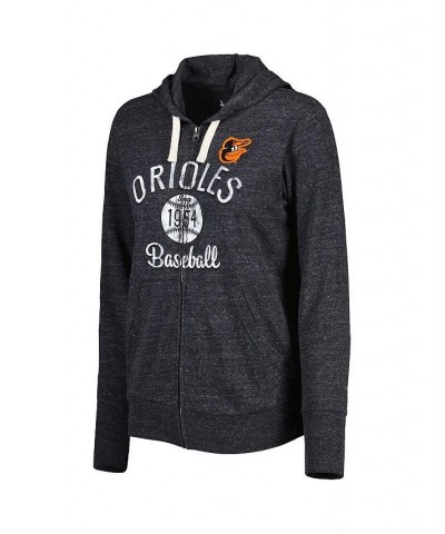 Women's Black Baltimore Orioles Training Camp Tri-Blend Full-Zip Hoodie Black $35.20 Sweatshirts