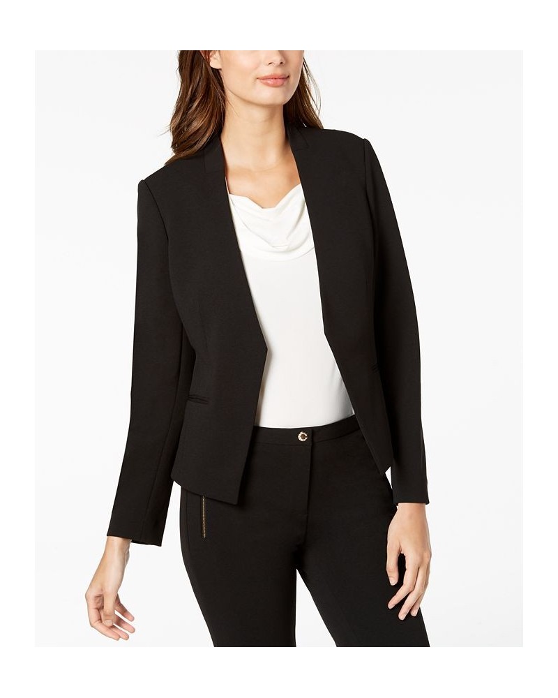 Petite Asymmetrical Open-Front Blazer Black $58.38 Jackets