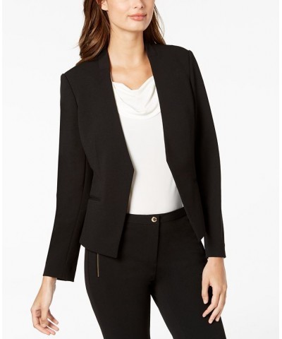 Petite Asymmetrical Open-Front Blazer Black $58.38 Jackets