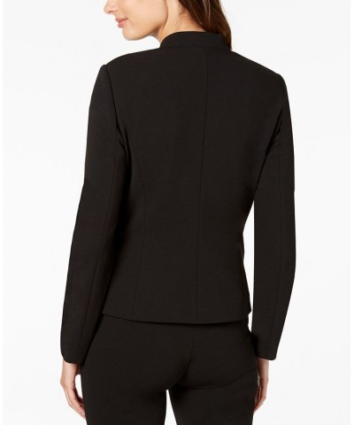 Petite Asymmetrical Open-Front Blazer Black $58.38 Jackets