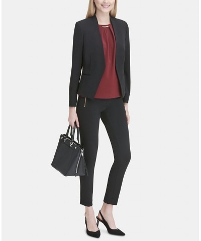 Petite Asymmetrical Open-Front Blazer Black $58.38 Jackets