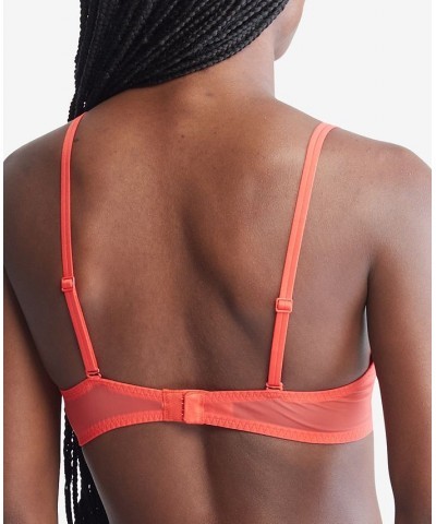 Women's Sheer Marquisette Unlined Plunge Bra QF6727 Orange Odyssey $20.06 Bras