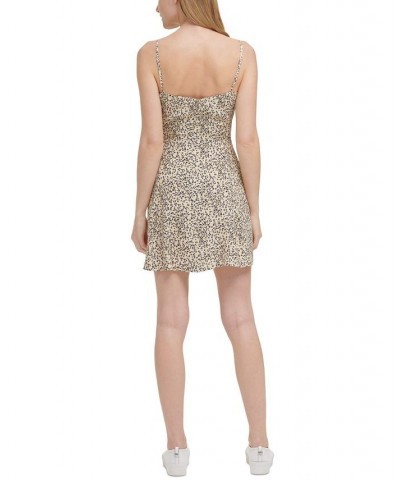 Printed A-Line Dress Tan/Beige $19.88 Dresses