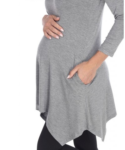 Maternity Kayla Tunic Top Gray $33.48 Tops