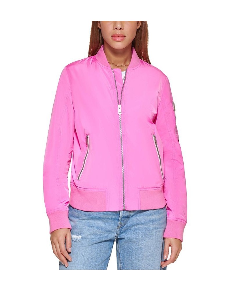 Women's Zip-Detail Bomber Jacket Emerald $33.60 Jackets