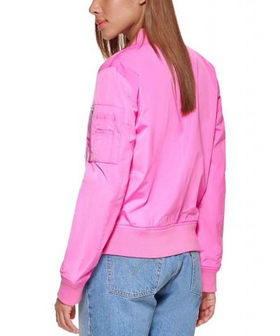 Women's Zip-Detail Bomber Jacket Emerald $33.60 Jackets