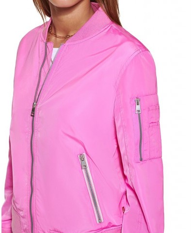 Women's Zip-Detail Bomber Jacket Emerald $33.60 Jackets