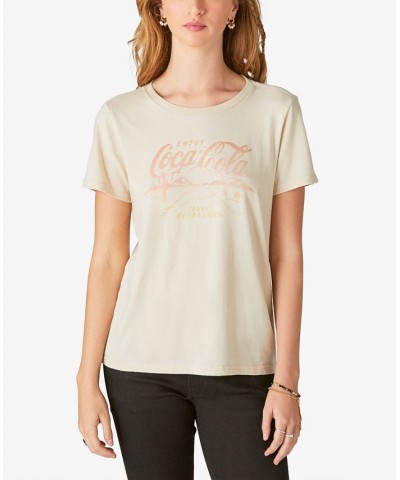 Women's Coca Cola Crewneck T-Shirt Peyote $16.94 Tops