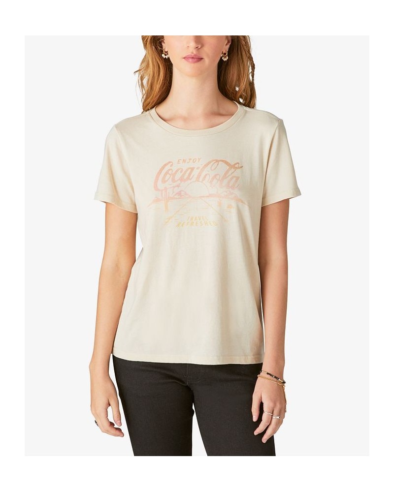 Women's Coca Cola Crewneck T-Shirt Peyote $16.94 Tops