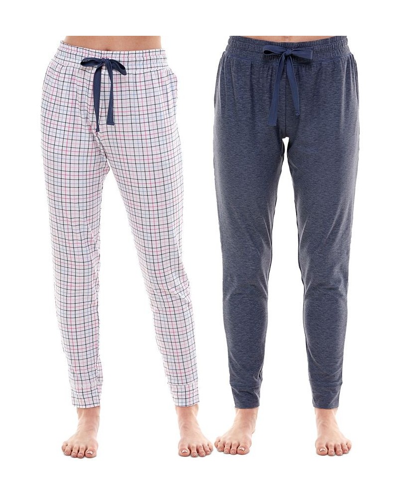 Women's Ultra-Soft Jogger Pajama Bottoms Set of 2 White $17.99 Sleepwear