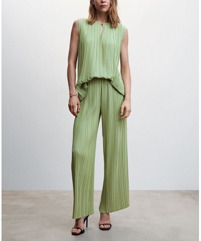 Women's Pleated Strap Top Green $37.79 Tops