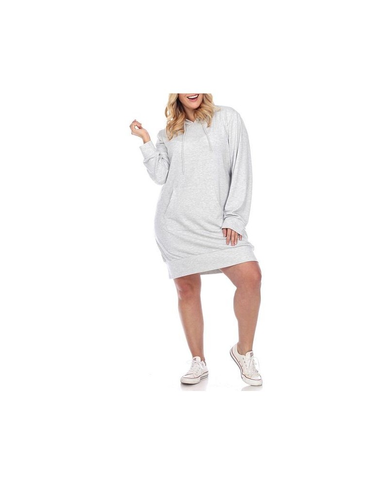 Women's Plus Size Hoodie Sweatshirt Dress Orange $36.04 Dresses