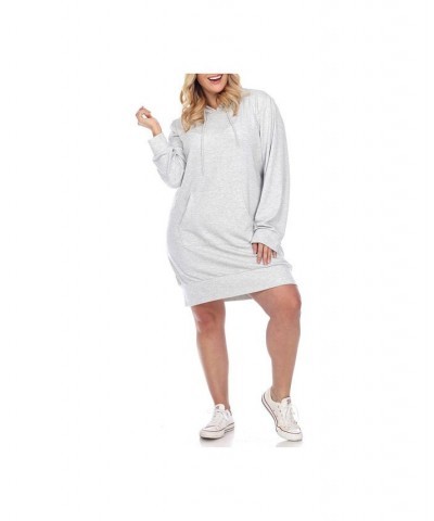 Women's Plus Size Hoodie Sweatshirt Dress Orange $36.04 Dresses