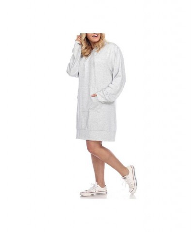 Women's Plus Size Hoodie Sweatshirt Dress Orange $36.04 Dresses