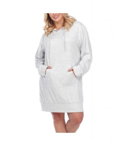 Women's Plus Size Hoodie Sweatshirt Dress Orange $36.04 Dresses