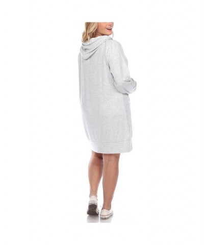 Women's Plus Size Hoodie Sweatshirt Dress Orange $36.04 Dresses