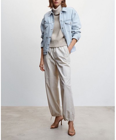 Women's Denim Oversized Jacket Light Blue $35.69 Jackets