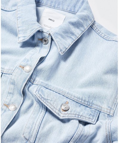 Women's Denim Oversized Jacket Light Blue $35.69 Jackets