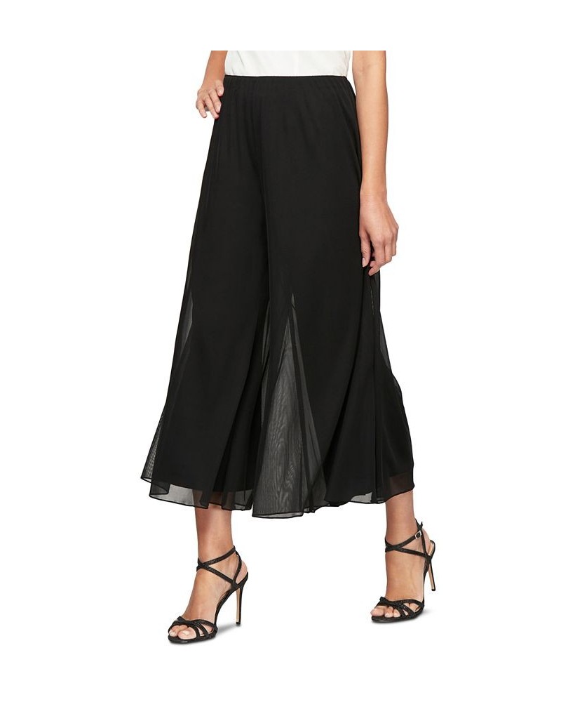 Chiffon Wide-Leg Capri Pants Black $45.60 Pants