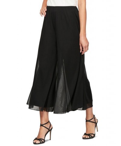 Chiffon Wide-Leg Capri Pants Black $45.60 Pants