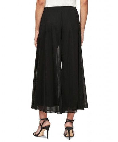 Chiffon Wide-Leg Capri Pants Black $45.60 Pants