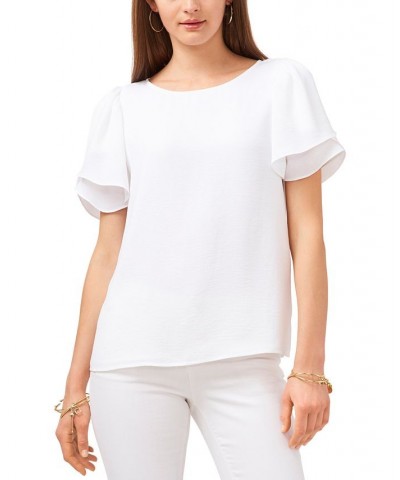 Tulip-Sleeve Top White $37.92 Tops