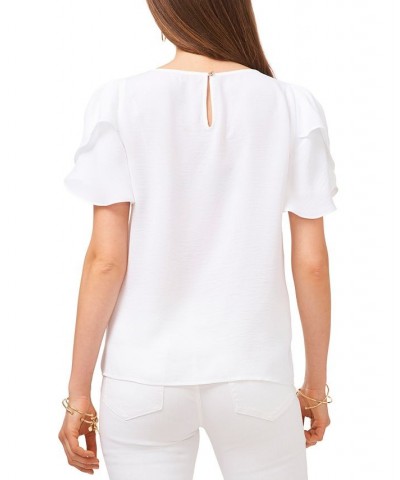 Tulip-Sleeve Top White $37.92 Tops