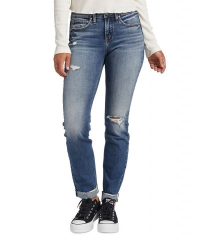 Women's Suki Mid-Rise Slim Straight Jeans Indigo $35.36 Jeans